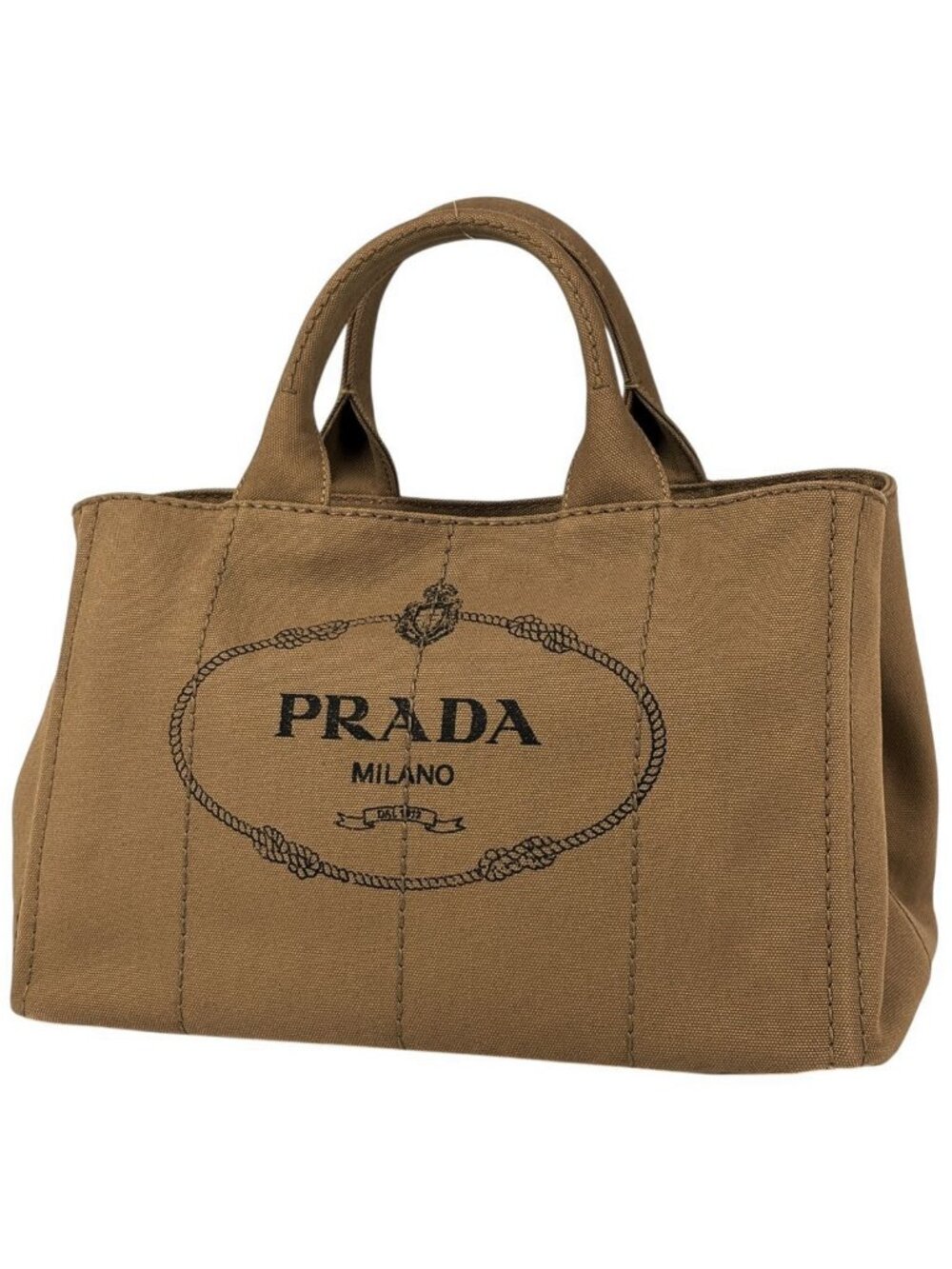 Prada Tote Canapa 2-Way Canvas Brown